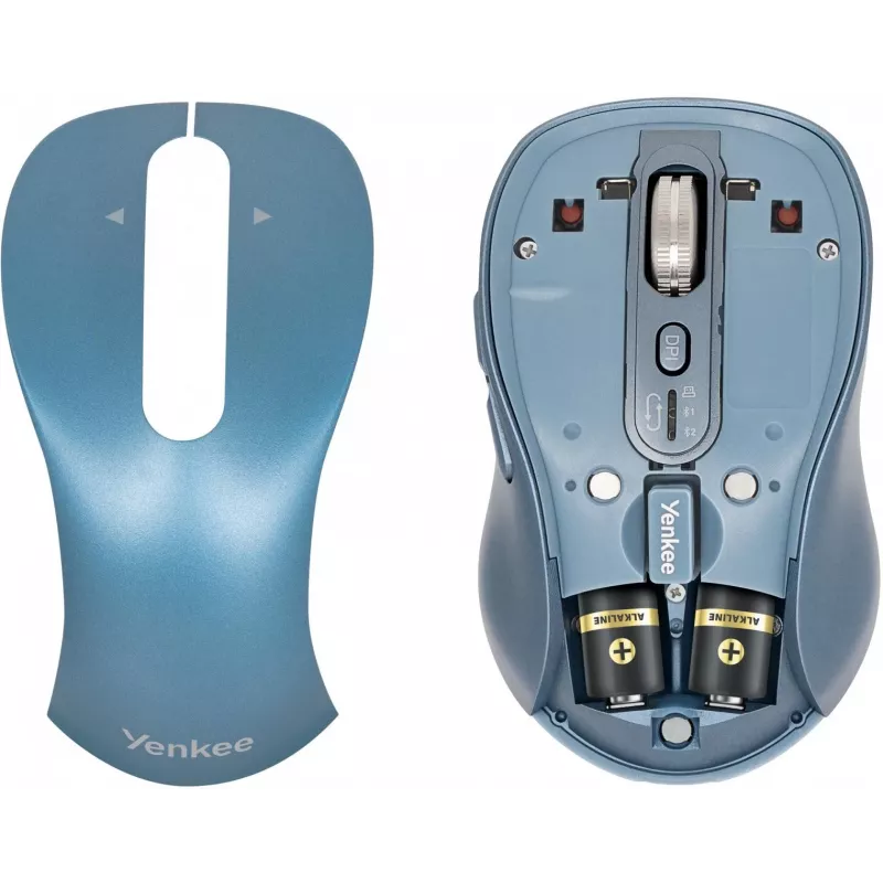 Mysz bezprzewodowa YENKEE YMS2010BE ergonomiczna dual-mode, 2.4 GHz USB + Bluetooth 5.1, 4-poziomowe DPI 1000–3200, 6 przycisków