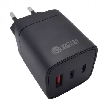 Ładowarka EXTRA DIGITAL GaN 2x USB Type-C, USB Type-A: 65W, PPS