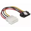 Kabel SATA HDD DeLOCK 60120 4-pin męski z metalowym klipsem prosty 0,12 m