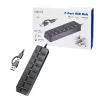 Koncentrator USB 3.2 Gen1, 7 portów z przełącznikami włącz/wyłącz, czarny