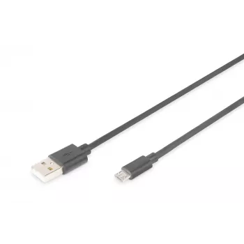 Kabel połączeniowy Assmann USB 2.0, typ A - micro B M/M, 1.0m, zgodny z USB 2.0, UL, czarny (AK-300110-010-S)