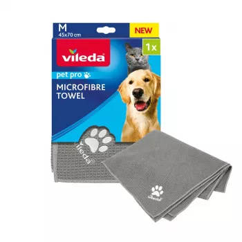 Ręcznik VILEDA Pet Wipes 172650 450x700 mm, poliester, nadaje się do prania w pralce, szary