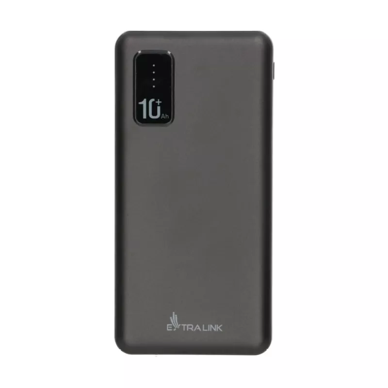 Powerbank Extralink EPB-098B 10000 mAh, LiPo, 2× USB-A + 1× USB-C, czarny