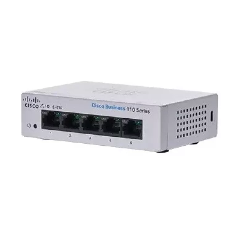 Niezarządzalny przełącznik Gigabit Ethernet L2 Cisco CBS110 — 5x RJ-45 10/100/1000, 1U, 12V DC, 2048 MAC, 10 Gbit/s