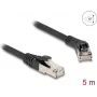 Kabel sieciowy DeLOCK RJ45 Cat.8.1 S/FTP 45° kątowy do prostego 5 m czarny