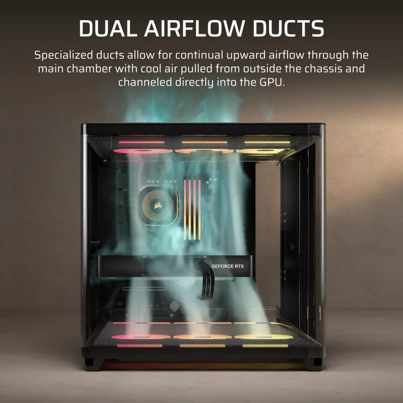 Corsair AIR 5400 LX-R RGB iCUE LINK Midi Tower Czarny