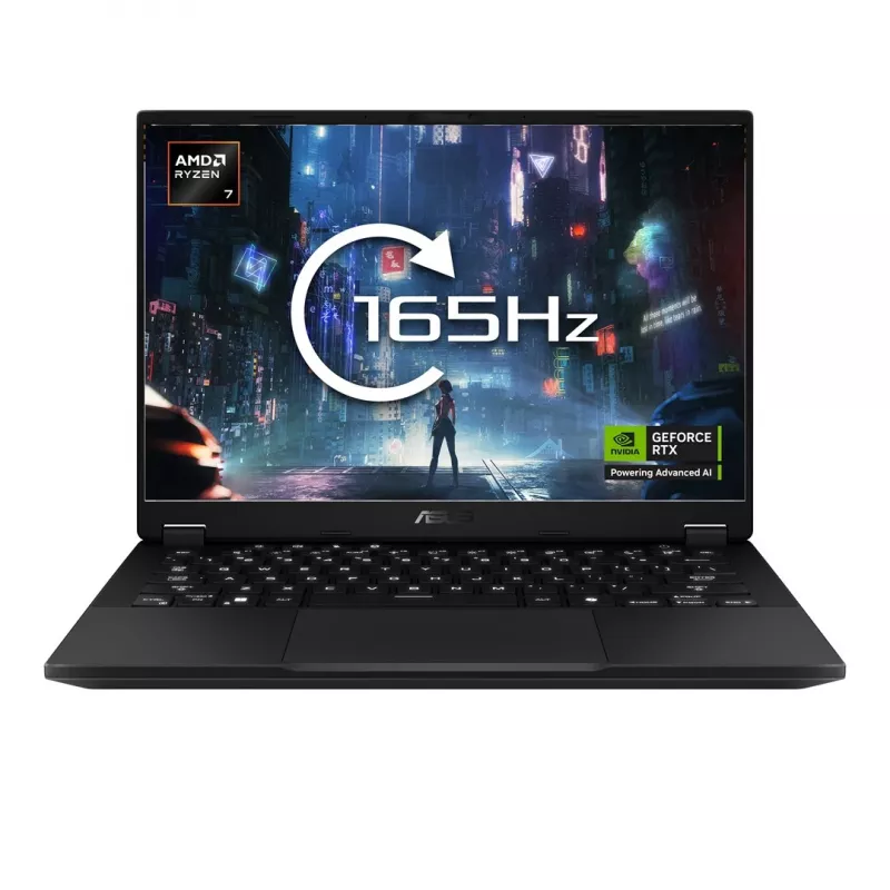 Laptop ASUS FA401UH-RG018 — 14 cali WQXGA IPS 165 Hz, AMD Ryzen 7 260 (8 rdzeni/16 wątków, do 5,1 GHz), RTX 5050 8 GB, 16 GB LPDDR5x, 512 GB PCIe 4.0 SSD, 73 Wh