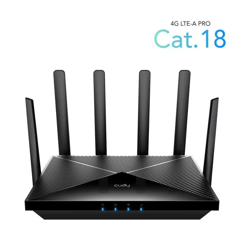 Cudy LT18 router bezprzewodowy Gigabit Ethernet Dwuzakresowy (2,4 GHz / 5 GHz) 4G Czarny