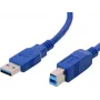 Kabel USB Helos 014681 USB 3.2 Gen 1 1m USB A USB B Niebieski