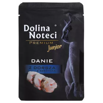 Dolina Noteci Premium danie z dorszem i sardynkami - mokra karma dla kociąt - 85g