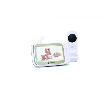 Motorola 5.0” Wi-Fi Video Baby Monitor z uchwytem Stargrip do łóżeczka | VM45 Connect | Biały