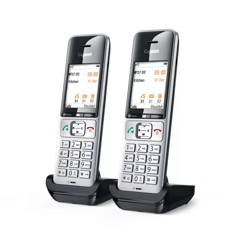 Gigaset COMFORT 500HX duo Analogowy/telefon DECT z identyfikacją rozmówcy Czarny, Srebrny