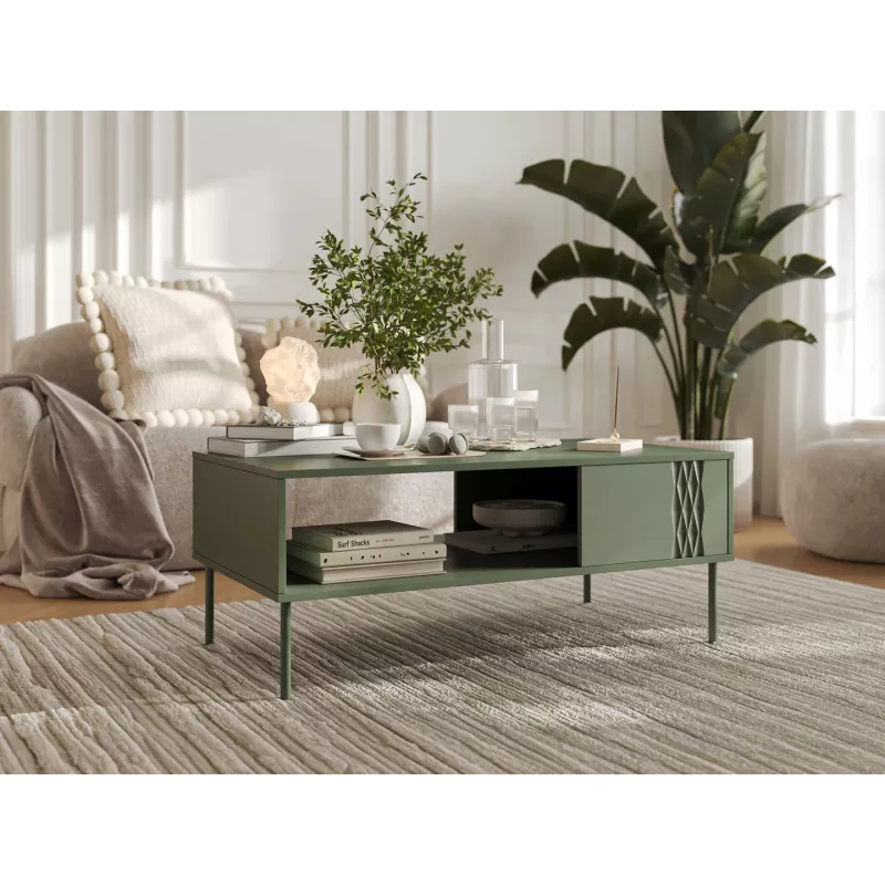 Cama TRESSE ławka / stolik 110x60x40 matowy zielony
