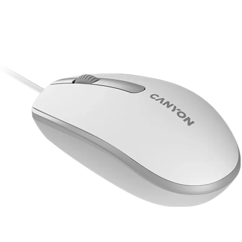 Mysz CANYON M-10 przewodowa biało-szara