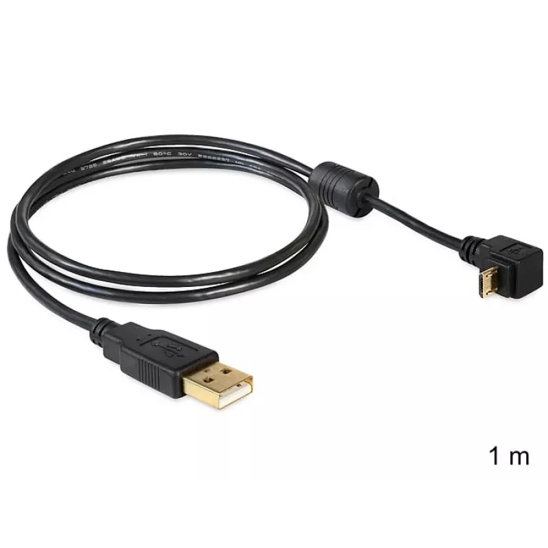 Kabel USB DeLOCK USB2.0 1m Micro-USB B czarny