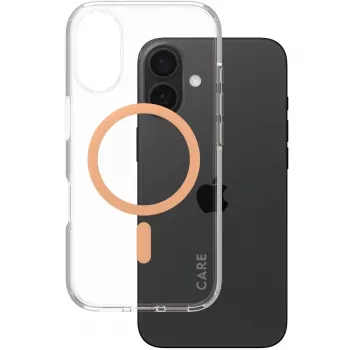 PanzerGlass CARE Urban Combat przezroczyste etui z Peachy MagSafe iPhone 16