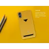 Pokrowiec z kieszenią na kartę VixFox do iPhone XR, musztardowy żółty, smukłe etui ochronne z przegrodą na kartę