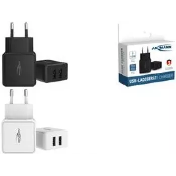 ANSMANN HC212 - Zasilacz - 12 Watt - 2400 mA - 2 porty wyjściowe (USB) - Biały (1001-0114)