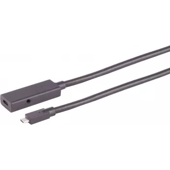 USB kabel S/CONN 13-49055 USB 3.2 Gen 2 5 m USB C Czarny