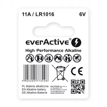 Bateria do pilota samochodowego everActive 11A LR1016 MN11 6V alkaliczna, pastylkowa 10,3×16 mm, 1 szt.