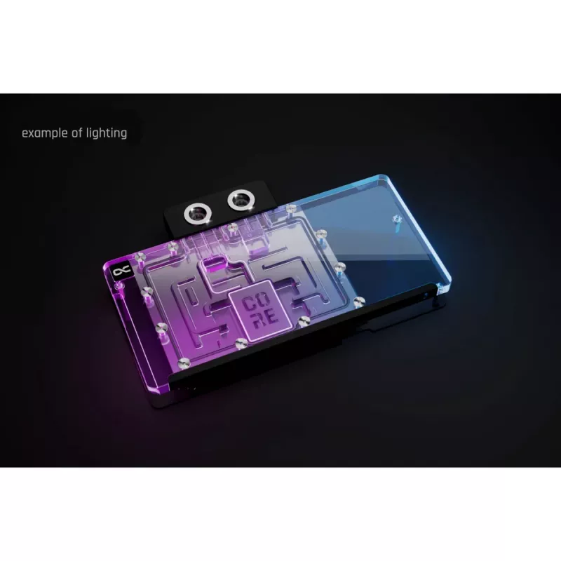 Tylna płyta karty graficznej Alphacool Core dla RX 9070 XT Aorus Elite — wykończenie transparentny chrom