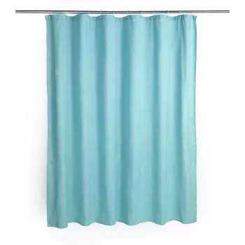 Zasłona prysznicowa Beldray LA035655FAS Waffle Design niebieska, materiałowa zasłona łazienkowa 180x180 cm