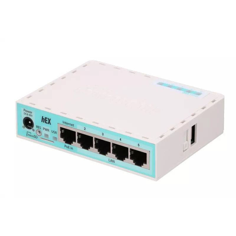 Router przewodowy Mikrotik RB750GR3 Gigabit Ethernet Turkusowy, Biały