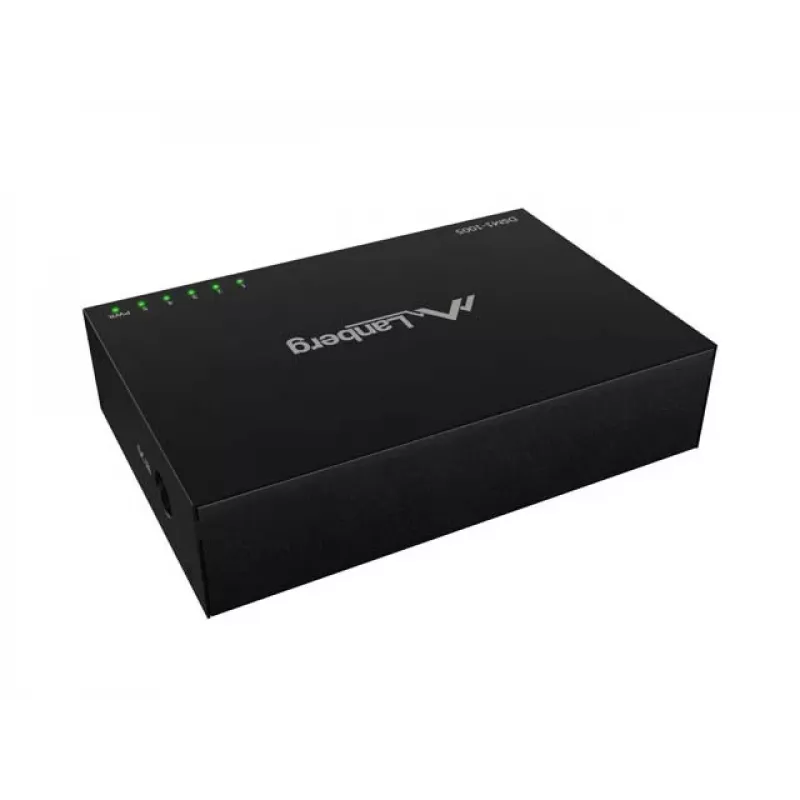 Przełącznik sieciowy LANBERG DSM1-1005 5x 1 Gb/s niezarządzany, desktop, obudowa metalowa, 12V