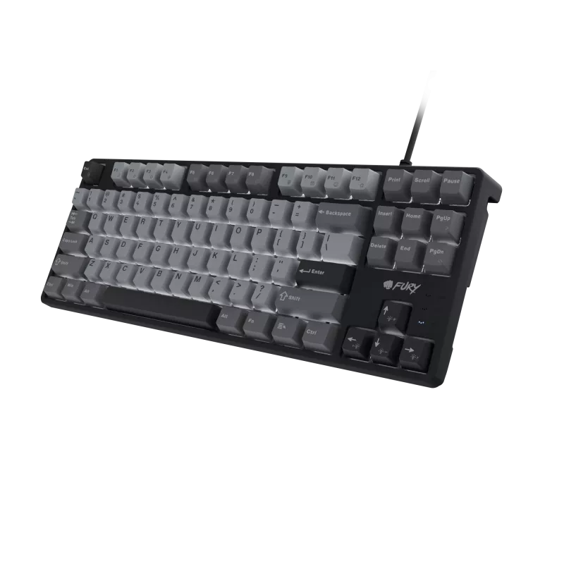 Klawiatura gamingowa NATEC Fury Kanabo K2 US z białym podświetleniem, mechaniczna, czarno-szara
