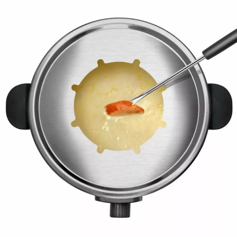 Zestaw do fondue Taurus FF2 2 l na 8 osób, obudowa ze stali nierdzewnej, 1000 W, 230 V, czarno-srebrny
