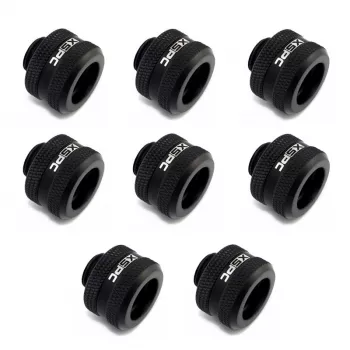 Złącze XSPC G1/4 do rurki sztywnej 14 mm, czarny mat - 8 sztuk