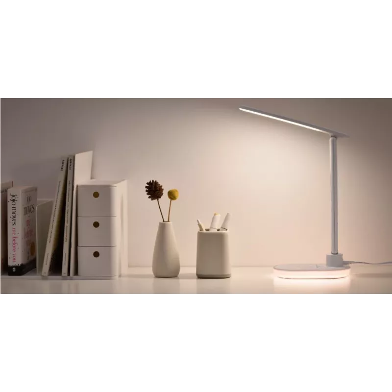 Lampa stołowa Hawk HW-LAMP03 Biała RGB — regulowana lampka biurkowa LED z oświetleniem RGB