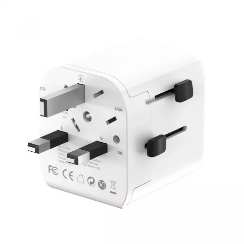 Uniwersalny adapter podróżny GEMBIRD TPA-EU2A12-01-W 12 W zasilacz USB do gniazdek międzynarodowych
