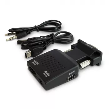 SAVIO CL-145 konwerter VGA do HDMI, audio, Full HD, czarny