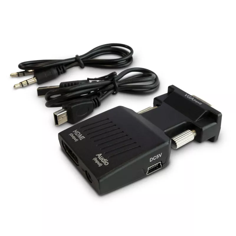 SAVIO CL-145 konwerter VGA do HDMI, audio, Full HD, czarny