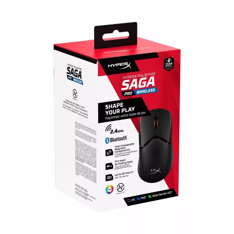 HyperX Pulsefire Saga Pro Bezprzewodowa mysz gamingowa (czarna)
