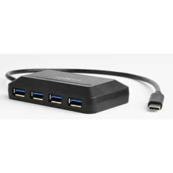 GEMBIRD ACT-HUB3C-4P — hub USB 3.2 Gen 1 z interfejsem hosta typu A do 4 × USB 3.2 Gen 1 typu C, 5000 Mbit/s, czarny
