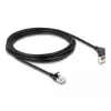 Kabel sieciowy DeLOCK RJ45 Cat.6A S/FTP cienki 90° 3 m Czarny