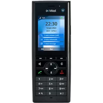 Bezprzewodowy telefon DECT MITEL DECT 712dt z 2,4-calowym wyświetlaczem, do 10 godzin czasu rozmów