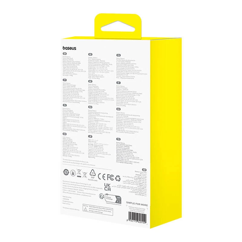 Powerbank Baseus Airpow litowo-polimerowy 20000 mAh 20 W Czarny