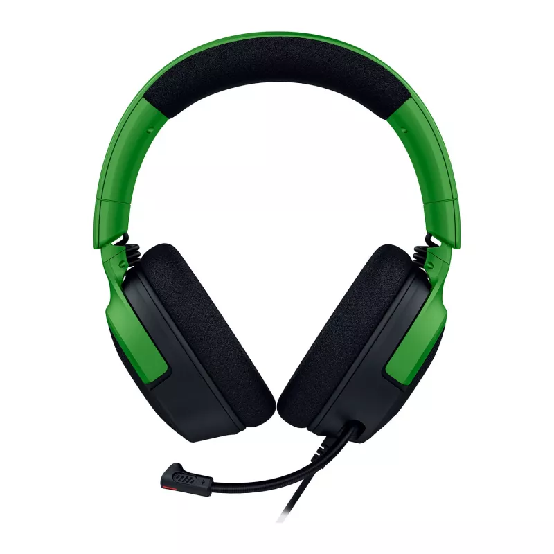 Przewodowy zestaw słuchawkowy dla graczy Razer Kraken V4 X — nauszne, 20–20000 Hz, kabel 1,8 m, 310 g, czarno-zielony