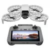 Dron DJI Flip 4 z kamerą 48 MP, 4K (3840x2160), akumulatorem 3110 mAh, 16 m/s, zasięgiem 14 000 m, 4 wirnikami, 0,249 kg, czarno-biały