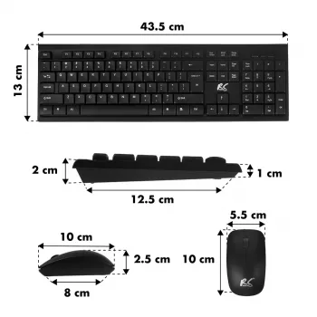 Bezprzewodowy zestaw klawiatury i myszy NanoRS z ergonomicznym designem – RS580 do płynnej i wydajnej pracy