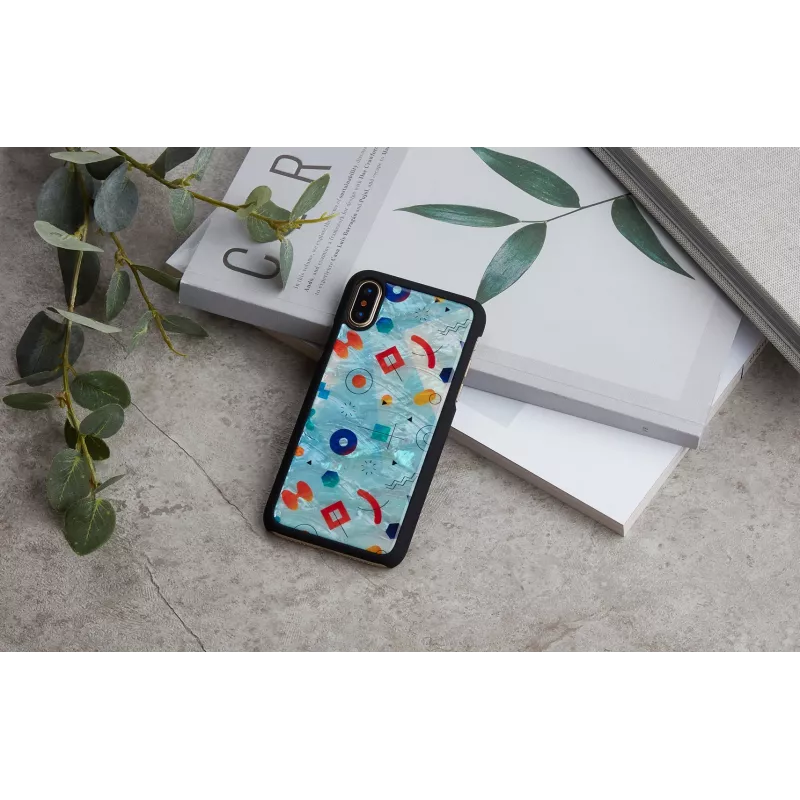Etui na smartfona iKins do iPhone XS / XS Max czarny wzór skały, ochronny tylny panel