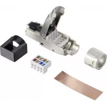 Renkforce wtyk RJ45 CAT 8.1 8P8C Wtyczka montaż polowy (beznarzędziowy) Srebrny RF-4495306 1 szt. (RF-4495306)