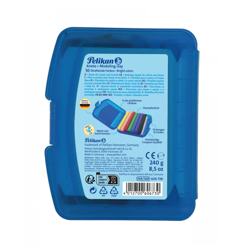 Modelina Pelikan Creaplast 240 g Wielokolorowa 14 szt.