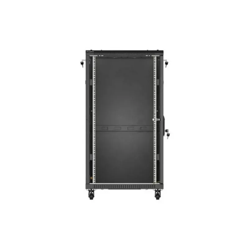 Szafa rack 19 cali LANBERG 22U 600x1000 mm, czarna, szklane drzwi przednie i tylne