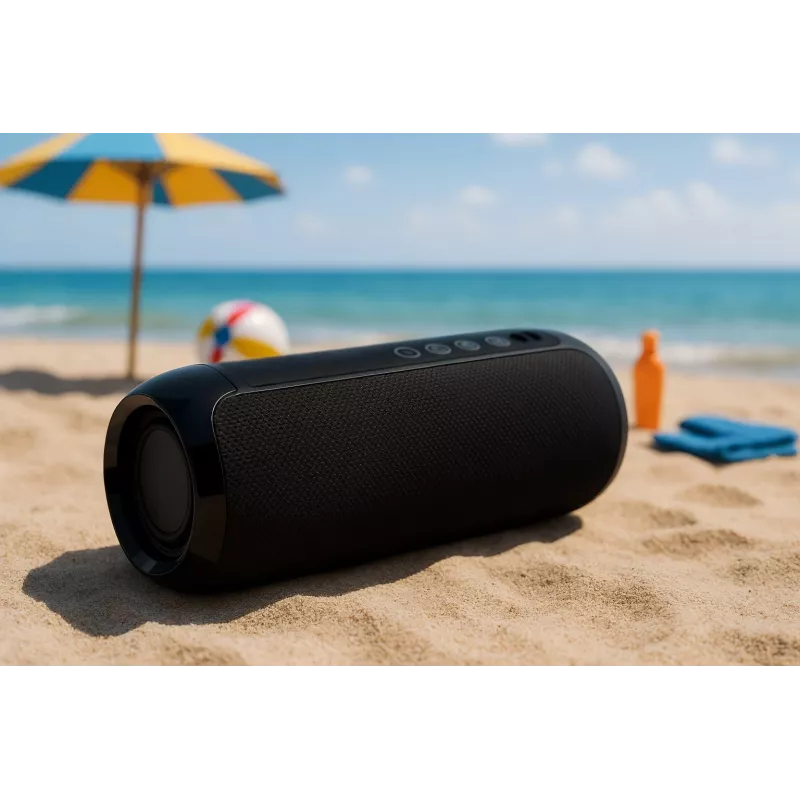 Przenośny głośnik Bluetooth stereo SQUEAK SQ1008 — 14W RMS, Bluetooth 5.3, 1200 mAh, IPX4, FM, LED, AUX, USB