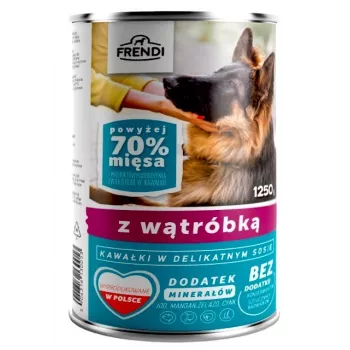 Mokra karma dla psa Frendi — kawałki wątroby w delikatnym sosie, 1,25 kg saszetka