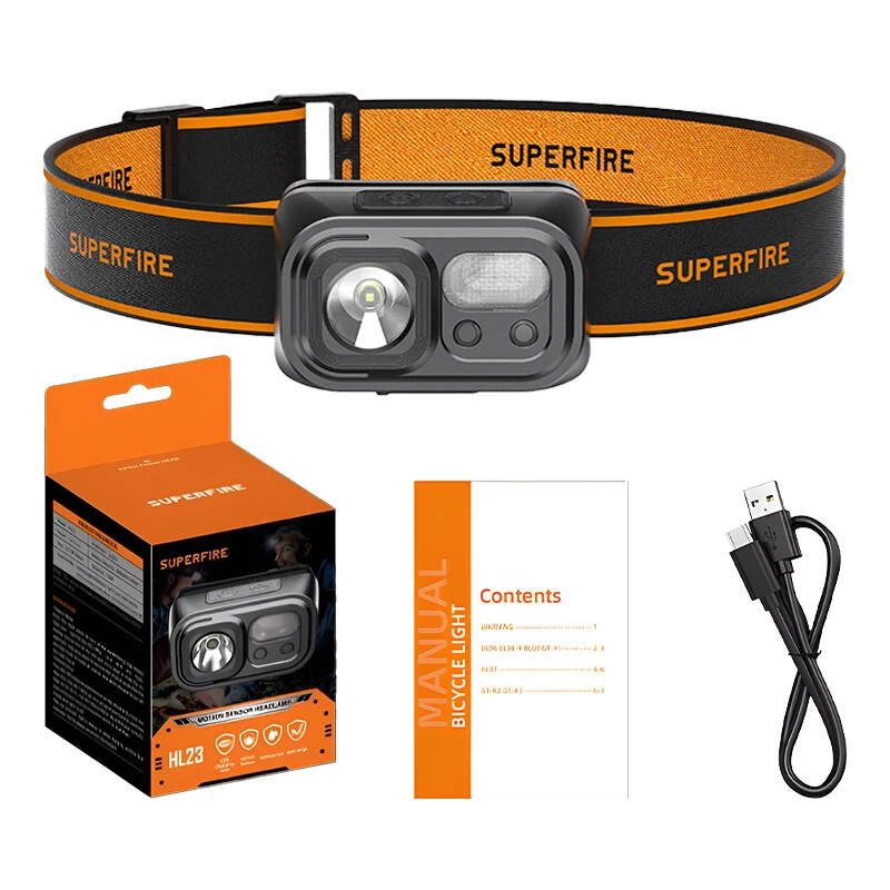 Czołówka Superfire HL23 z mocą 220 lm i ładowaniem USB-C